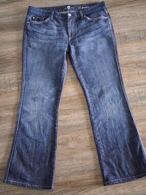 7 For All Mankind Vintage Y2K Low Rise A Pocket Jeans 32 Waist Fits Like 31